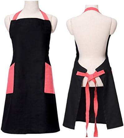 100% Cotten Vintage Women Apron with Pockets,Women Waitress Stylist Personalized Design Suits Kitchen Chef Cooking Grilling