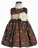 New Brown & Mocha Polka Dotted Dress ~ Wedding Flower Girl ~ Sz 6M to 24M