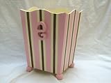 HAND PAINTED PERSONALIZED WOODEN WASTE BASKET
