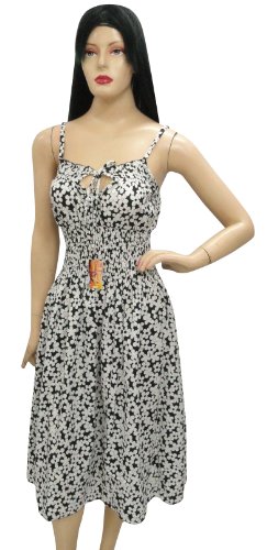 Appealing Printed Smocke Sundress Beach Tune Dress Halter Tunic