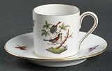 Herend Rothschild Bird (Ro) Demitasse Cup and Saucer Set (Flat), Fine China Dinnerware