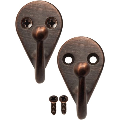 National N334-748 Antique Bronze Single Clothes Hooks Pack of 2