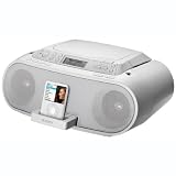 Sony Boombox with CD Player, AM/FM Radio, and iPod Dock (White)