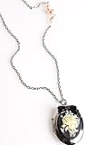 Tarina Tarantino - Tuxedo Lingerie Cameo Locket Necklace (Jet)