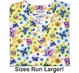 Rainbow Butterfly Print Scrub Top