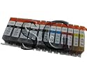 12 Pack Compatible Cartridges for Canon Cli-221 & Pgi-220 (4ea Black + 2ea Photo Black + 2ea Cyan + 2ea Magenta + 2ea Yellow )