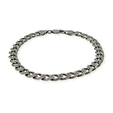 Eve's Addiction Italian Curb Chain Mens Sterling Silver Bracelet