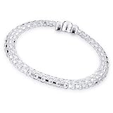 Sterling Silver 4-Row Bombe Bismarck Bracelet 7