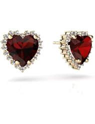 Genuine Garnet 14kt Yellow Gold Earrings