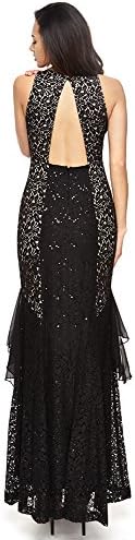 The Trend Bazaar's Empire Illusions Lace Gown (Medium, Black)