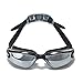 Adult Swim Goggles Mirrored Anti Fog Uv Protection Waterproof with Free Case and Ear Plugs for Swimming, Quick Adjusting Silicone Head Strap Flexible Nose Bridge Tinted Lenses Comfortable for Men Women Youth Black