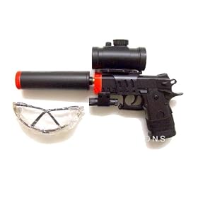 M43 Airsoft Spring Powered Pistol with Laser, Electric Scope