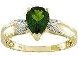 10KT 1.25CT CHROME DIOPSIDE WITH DIAMOND ACCENT RING