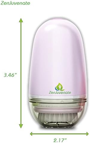 ZenJuvenate Spin Control Mini Facial Cleansing Brush Power Face Cleaning Brush, Advanced Anti Aging - Acne Treatment - Dark Spot Corrector - Pore Minimizer Best Seller WARRANTY (Soft Pink)