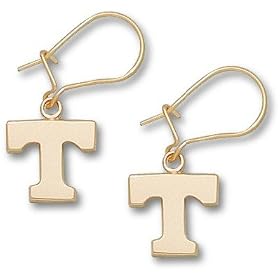 Tennessee 10KT Power T Dangle Earrings