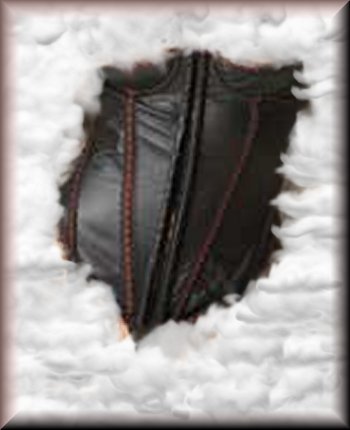 Leather 1/4 Cup Corset Hook and Eye Front Closure Adjustable Shoulder Straps Lace Up Back Detachable Garters G-String Included Sizes Small, Medium, Large or X-Large