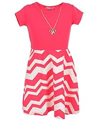 Girls Polyester/Spandex Zig Zag Lace  Dress