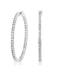14K White Gold 2.82cttw Round Diamond Earring