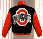Ohio State Buckeyes Cashmere Wool And Lambskin Leather Jacket With Leather Logos From J. H. Design