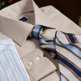 Trim Fit Raised Satin Stripe European Style Dress Shirt