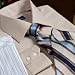 Trim Fit Raised Satin Stripe European Style Dress Shirt