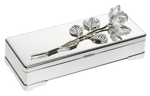 Godinger Silver-Plated Jewelry Box with Rose