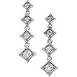 14Kt White Gold Journey Diamond Four Stone Princess Drop Earrings