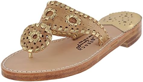 PALM BEACH SANDALS PB212 CORK/GOLD WOMENS THONG Size 8.5M