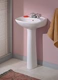 Cheviot 625W19-4 White Kent Pedestal Lavatory with 4 Faucet Centers from the Kent Collection 62519-