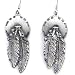 Dangle Earrings - Concho & Feathers