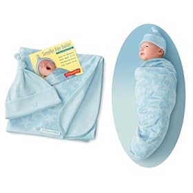 Kiddopotamus & Co. SwaddleSet with Cap - Blue Star