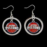 NBA Detroit Pistons Floating Logo Hoop Earrings