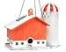 Red Barn Solar Birdfeeder / Solar Lights Bird Feeder
