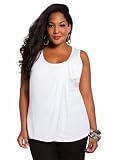 Ashley Stewart Womens Plus Size Bow Embellished Tank Top