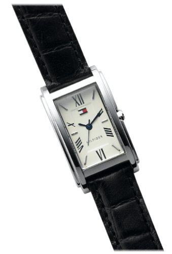 Tommy Hilfiger Women's Ivory Dial Black Leather Watch #1780139