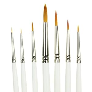 Royal Gold Short Handle Paint Brush Set, Detail, 7-Piece