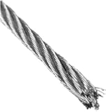 Loos Galvanized Steel Wire Rope, Zinc Galvanized, Military Specification, 1x7 Strand