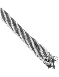 Loos Stainless Steel 302/304 Wire Rope, 7x7 Strand Core, 1/8" Bare OD, 100 Length, 1700 lbs Breaking Strength