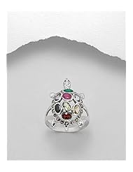 Turtle Marcasite Ring In 92.5 Sterling Silver