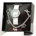Reflex 'CHARMED' 1014328S - Montre Fille - Quartz Analogique - Bracelet blanc - Cadran noir - Bracelet assorti - Bo&icirc;te &agrave; cadeaux