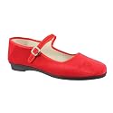 Samt-Ballerina CHINA FLAT strawberry red