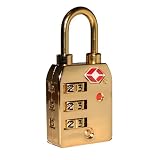 High Security TSA Combination Lock With SEARCHCHECK Opened Indicator (Gold)