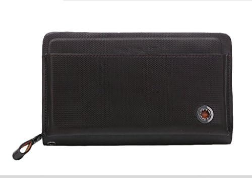 Men's Leather Wristlet Business Clutch Bag Card Accordion Inserts Long Wallet