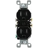 Leviton T5320-E 15 Amp, 125 Volt, Tamper Resistant, Duplex Receptacle, Residential Grade, Grounding, Black