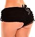 Daisy Corsets Women's Mesh Ruffle Shorts with Bow, Black, X-Large