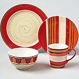 Pfaltzgraff Hot Salsa 16-Piece Dinnerware Place Setting, Service for 4
