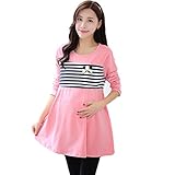 SALICO レディース マタニティ ワンピース 授乳口付き [服を 着たまま 簡単 授乳] 赤ちゃん との 外出に! マタニティウェア (L, ピンク)