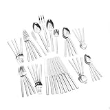 Cuisinart by Wallace Seminary Hostess Helper 45-Piece Stainless-Steel Flatware Set, Service for 8