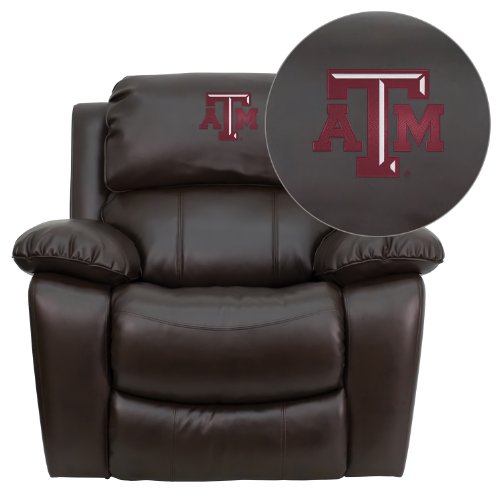 Flash Furniture MEN-DA3439-91-BRN-40007-EMB-GG Texas A and M University Aggies Embroidered Brown Leather Rocker Recliner