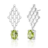 1.50 Carats Oval Peridot Earrings in Sterling Silver